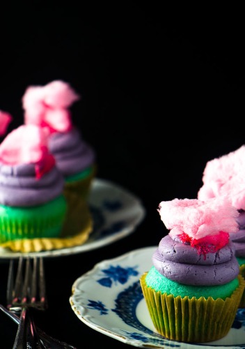 Cotton Candy Cupcakes via My Dish Is Bomb