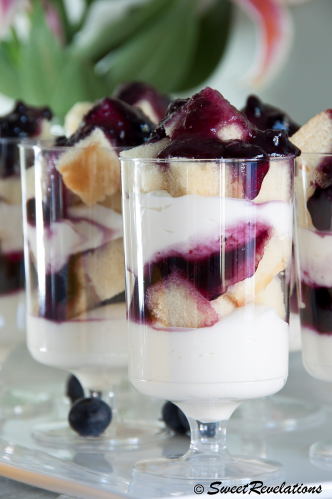 Mini Wild Blueberry Trifles via SweetRevelations